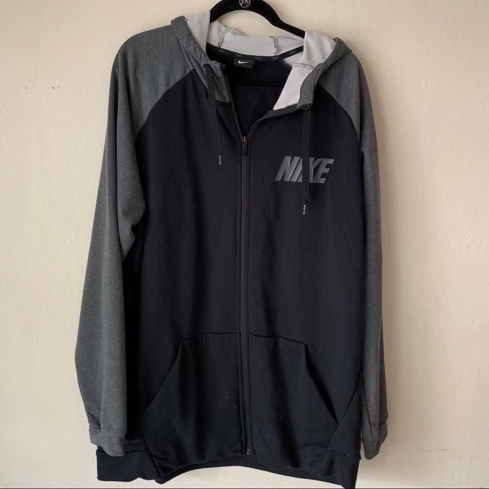Black and Gray Nike Zip-Up Hoodie